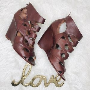 Miss Sixty Women's Wedge Cage Heels Brown US 7